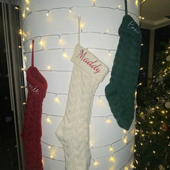 Embroidered Knitted Christmas Stockings Gift Bag - Starlight MillCJYS184475904DW