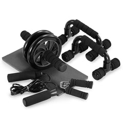 Home Fitness Set: Abdominal Wheel Roller, Push - Up Bar, and Jump Rope - Starlight Mill14303_QUFVNV2