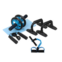 Home Fitness Set: Abdominal Wheel Roller, Push - Up Bar, and Jump Rope - Starlight Mill14303_UBNFPTE