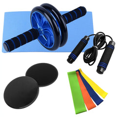 Home Fitness Set: Abdominal Wheel Roller, Push - Up Bar, and Jump Rope - Starlight Mill14303_JQLKZRC