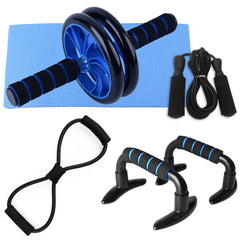 Home Fitness Set: Abdominal Wheel Roller, Push - Up Bar, and Jump Rope - Starlight Mill14303_EWOQ0C5