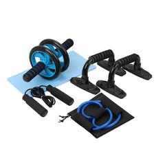 Home Fitness Set: Abdominal Wheel Roller, Push - Up Bar, and Jump Rope - Starlight Mill14303_VESM8N0