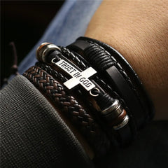 Leather Bracelets Men Bangles - Starlight Mill608272_SKHH94V