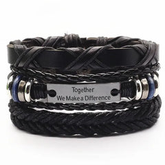 Leather Bracelets Men Bangles - Starlight MillKA83IR6RB