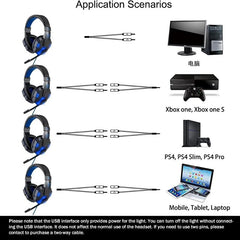 LED Light Wired Gamer Headset - Starlight Mill504368_TIH40AN