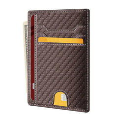 Mens Leather Slim Wallet Credit Card Holder RFID Blocking Pocket ID Money PU USA - Starlight MillFB48_MINIWAL_BL