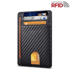 Mens Leather Slim Wallet Credit Card Holder RFID Blocking Pocket ID Money PU USA - Starlight MillFB80_MINIWAL_CRBNBL