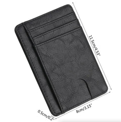 Mens Leather Slim Wallet Credit Card Holder RFID Blocking Pocket ID Money PU USA - Starlight MillFB48_MINIWAL_BL