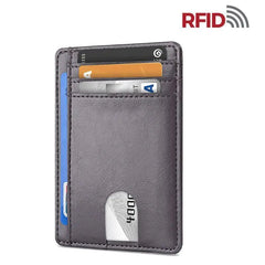 Mens Leather Slim Wallet Credit Card Holder RFID Blocking Pocket ID Money PU USA - Starlight MillFB68_MINIWAL_GRY