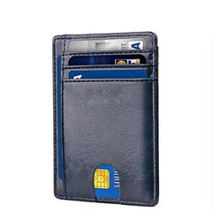 Mens Leather Slim Wallet Credit Card Holder RFID Blocking Pocket ID Money PU USA - Starlight MillFB48_MINIWAL_BL