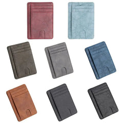 Mens Leather Slim Wallet Credit Card Holder RFID Blocking Pocket ID Money PU USA - Starlight MillFB48_MINIWAL_BL