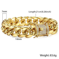 Miami Gold Curb Cuban Bracelet - Starlight MillLQ9YAPI