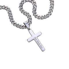 With God All Things Are Possible - Cuban Cross Chain Necklace - Starlight MillSO - 13844337